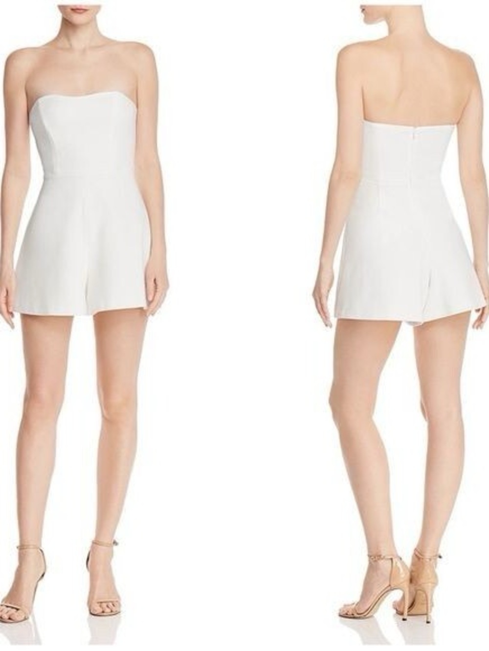 French Connection Cream Strapless Mini Dress